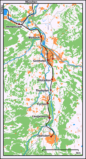 001. Streckenkarte Immenstadt-Oberstdorf