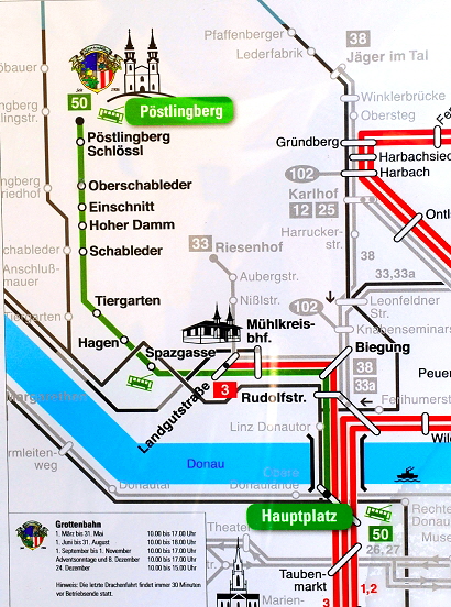 102. Streckenskizze Pöstlingbergbahn