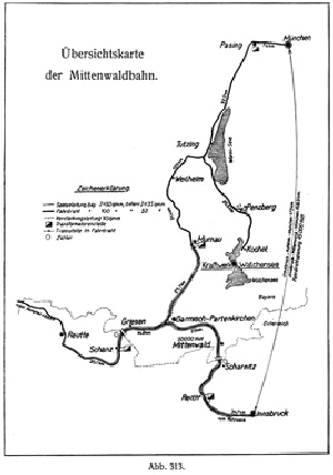 Streckenkarte Mittenwaldbahn