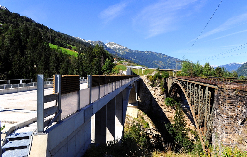 k-Tauernbahn Angerschluchtbrücke alt & neu 16.09.2012 hr